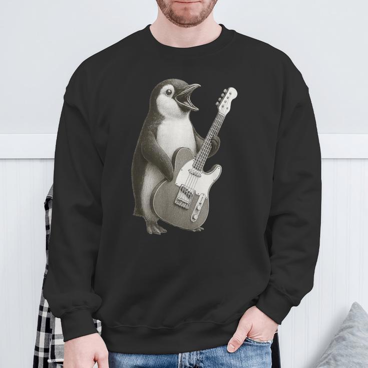 面白いtシャツ ペンギン ギター メンズ グッズ かわいい おもしろ 面白い 服 ネタ スウェットシャツ 高齢者への贈り物