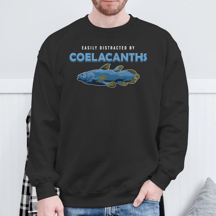 面白いシーラカンスス 魚愛好家 古典学者 長袖tシャツ スウェットシャツ 高齢者への贈り物