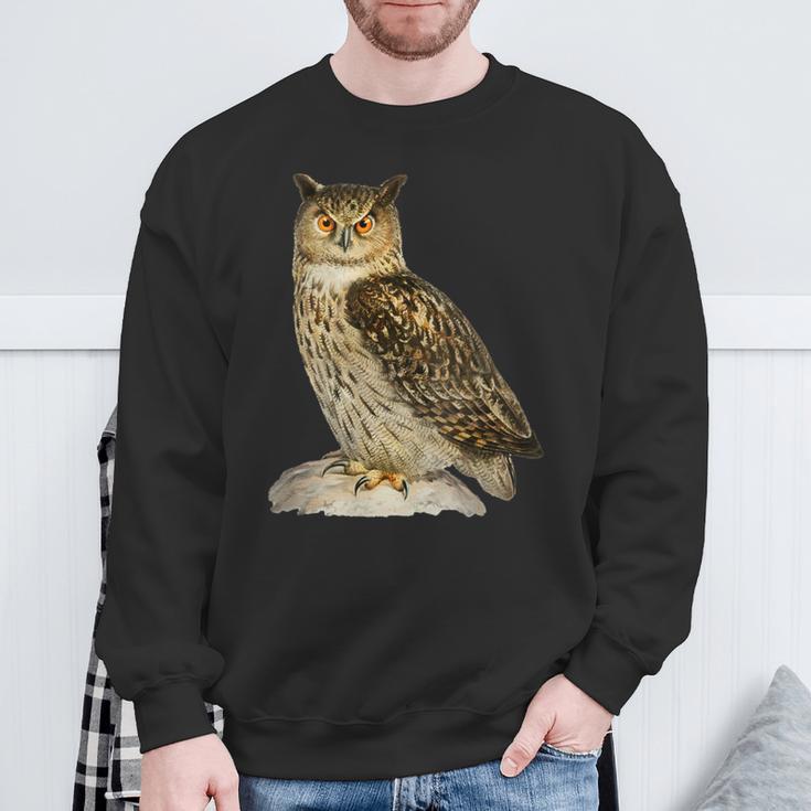 鳥 面白いtシャツ フクロウ ミミズク バードウォッチング 服 メンズ おもしろ グッズ 面白い おしゃれ スウェットシャツ 高齢者への贈り物