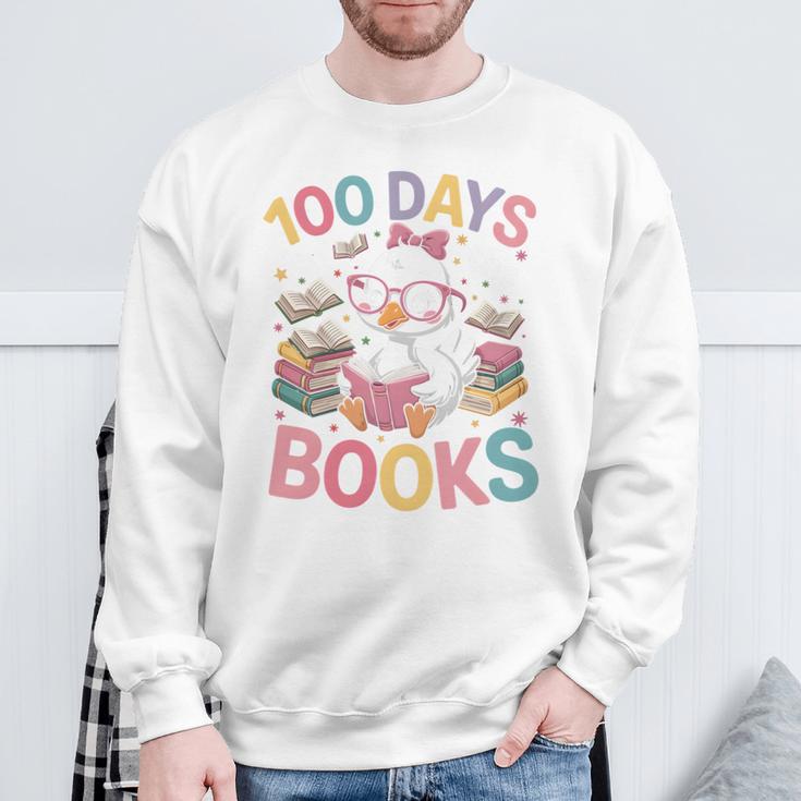 100 Days In The Books Goose Reading 100th Day Of School Sweatshirt Gifts for Old Men 100 Days In The Books Goose Reading 100th Day Of School Sweatshirt Gifts for Old Men