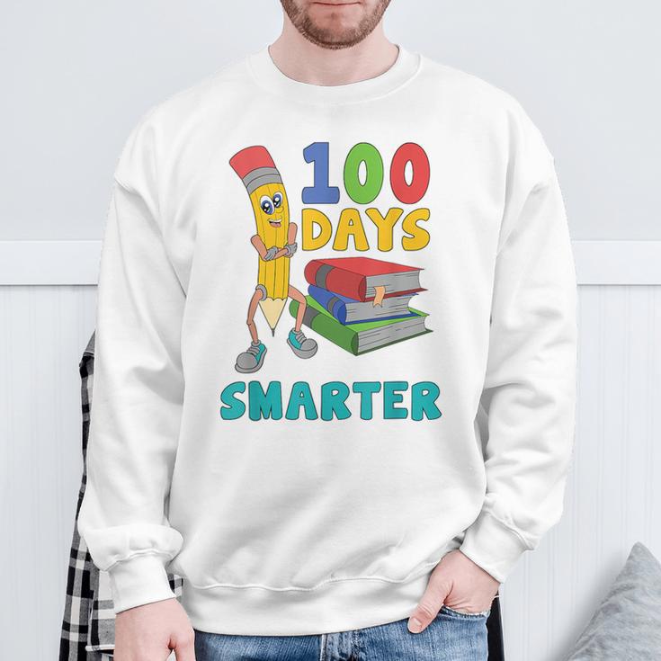 100 Days Smarter Teacher Student Books 100th Day Of School For Men Women Kids Sweatshirt Gifts for Old Men