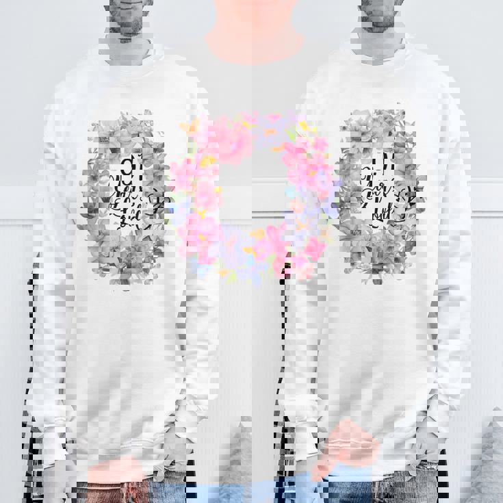 91 Years Loved 91歳の誕生日 フローラルリース ナインティワン スウェットシャツ 高齢者への贈り物