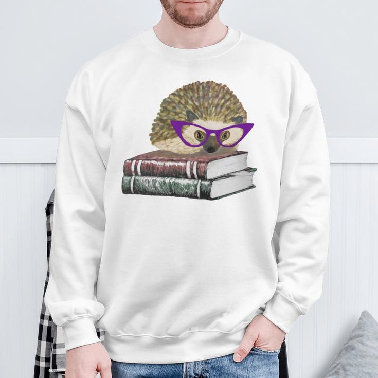 Adorable Hedgehog Book Nerd Tee Shirt Sweatshirt Gifts for Old Men