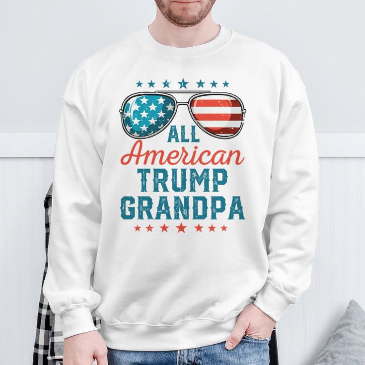 All American Trump Grandpa 4Th Of July Usa Sunglasses Performance Sweatshirt Gifts for Old Men