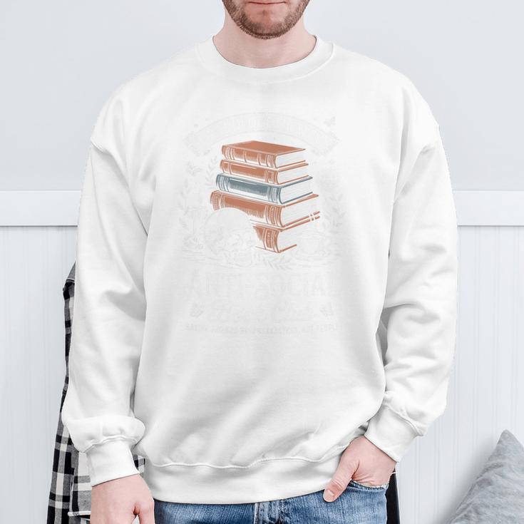Anti-Social Book Club Reader Books & Coffee Dark Academia Premium Tri-Blend Sweatshirt Gifts for Old Men