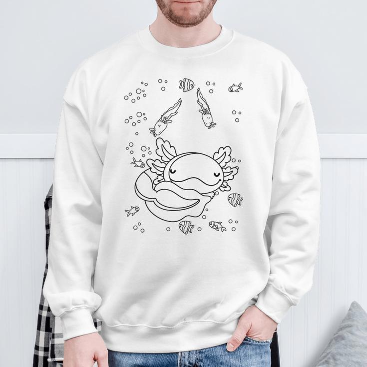 Axolotl Colouring Shirt For Children Adults 003 Colouring Book Sweatshirt Gifts for Old Men Axolotl Colouring Shirt For Children Adults 003 Colouring Book Sweatshirt Gifts for Old Men