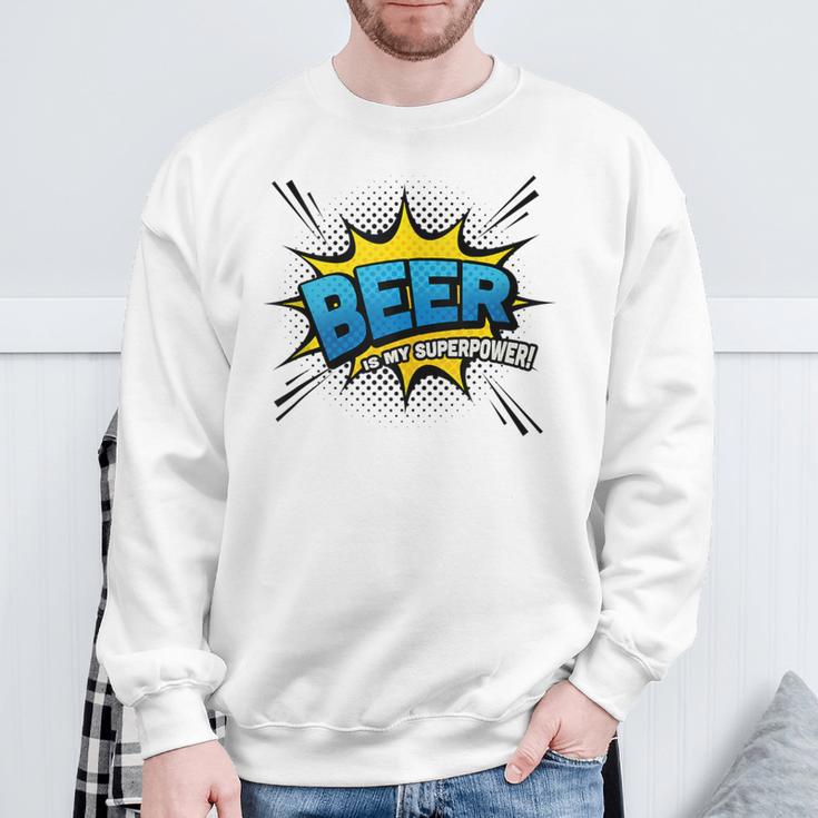 Beer Is My Superpower Comic Book Sweatshirt Gifts for Old Men