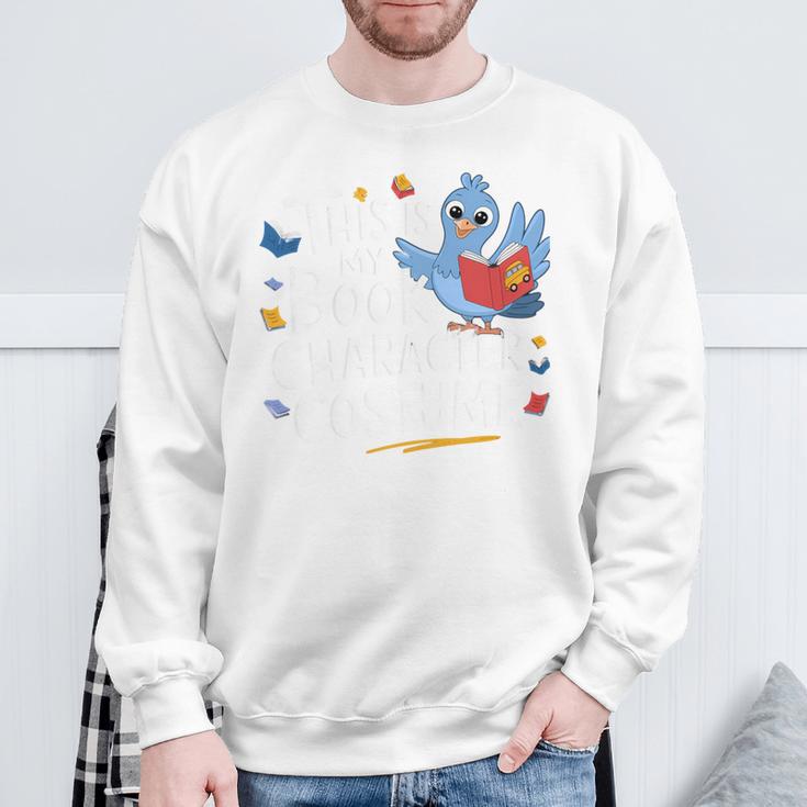This Is My Book Character Costume Fun Pigeon Reading Lovers Sweatshirt Gifts for Old Men