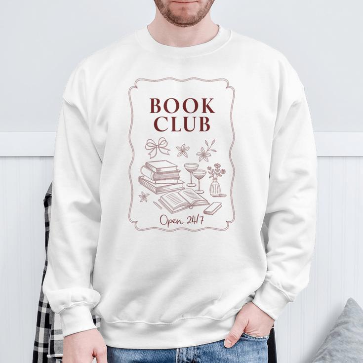 Book Club Open Vintage Aesthetic Books Sweatshirt Gifts for Old Men