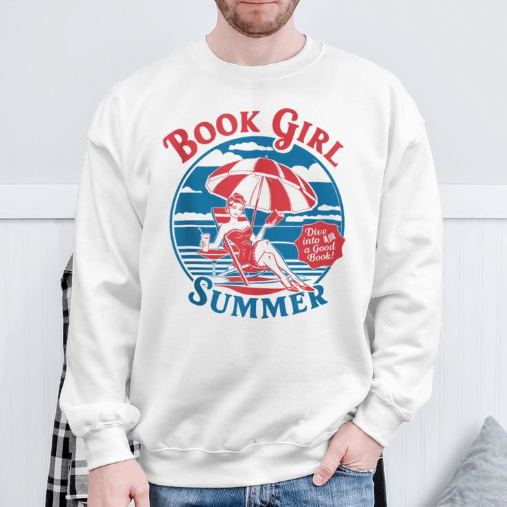 Book Girl Summer Women Retro Bookish Vacation Reader Sweatshirt Gifts for Old Men Book Girl Summer Women Retro Bookish Vacation Reader Sweatshirt Gifts for Old Men