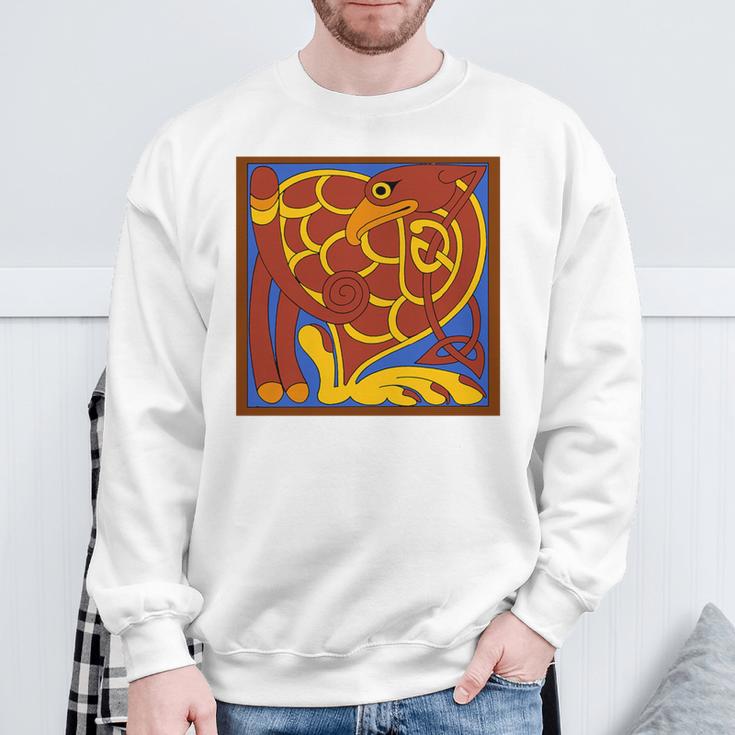 Book Of Kells Celtic Knot Medieval Bird Premium Tri-Blend Sweatshirt Gifts for Old Men
