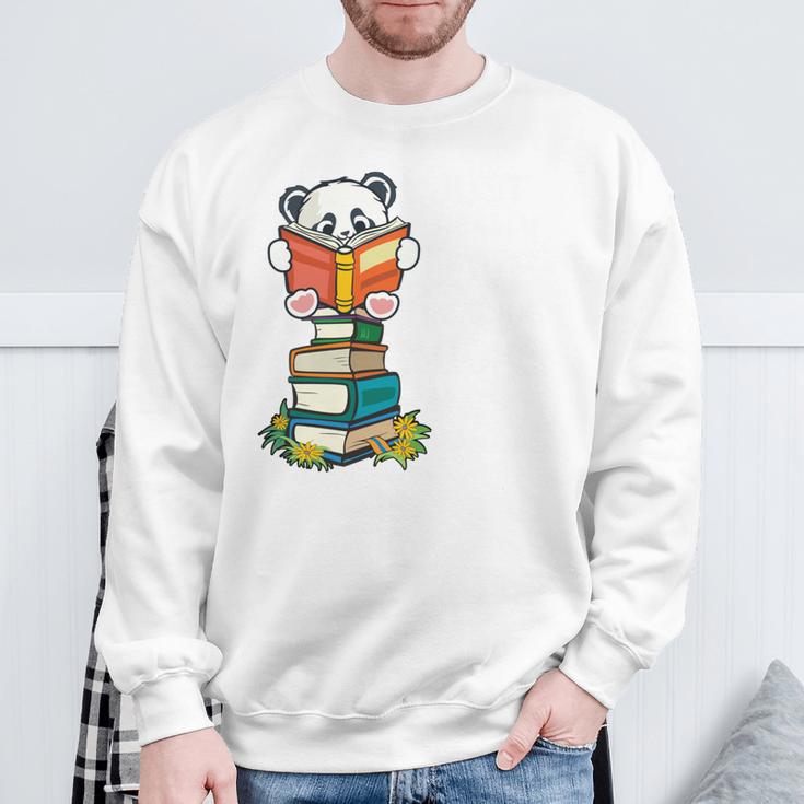 Book Lover Shirt Kids Panda Lover Book Reading Sweatshirt Gifts for Old Men