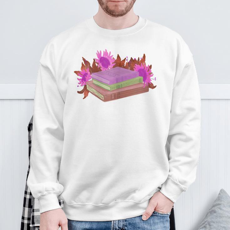 Book Lovers Wildflowers Book Reading Shirt Cute Teacher For Women Sweatshirt Gifts for Old Men