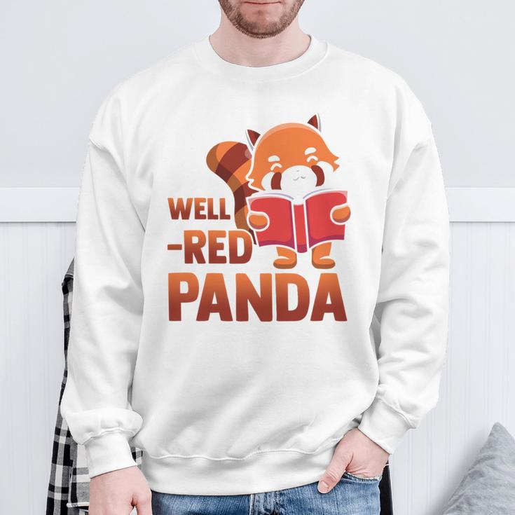 Book Nerd Well Red Panda Cute Bear Book Nerd Zookeeper Sweatshirt Gifts for Old Men