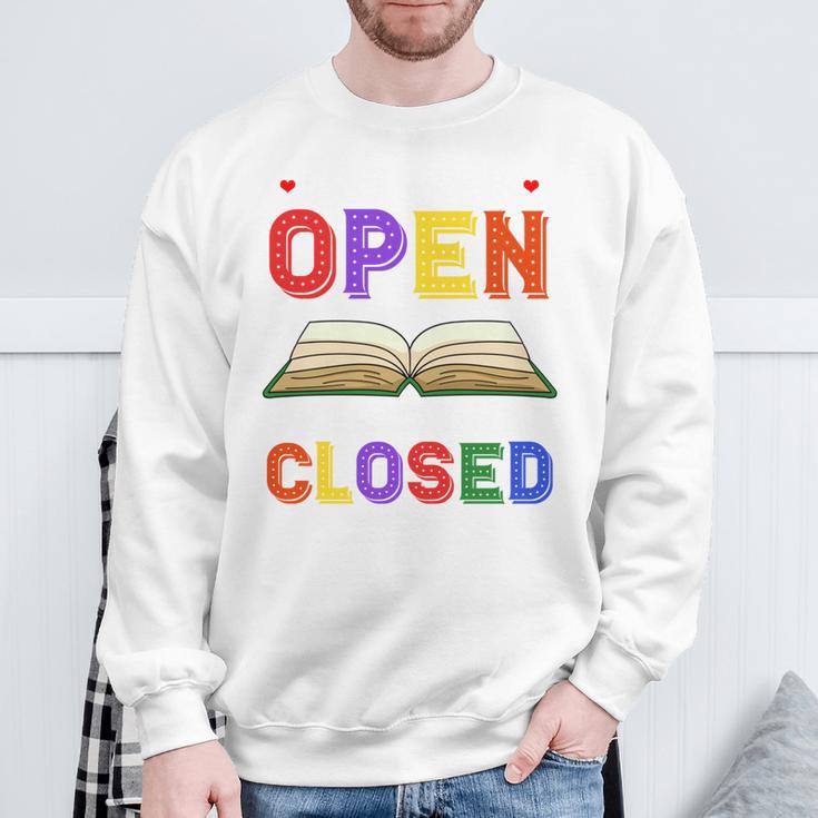 If My Book Is Open Your Mouth Is Closed Reading Books Performance Sweatshirt Gifts for Old Men