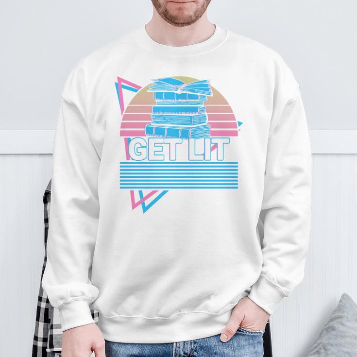 Book Reader Literature Get Lit Sweatshirt Gifts for Old Men