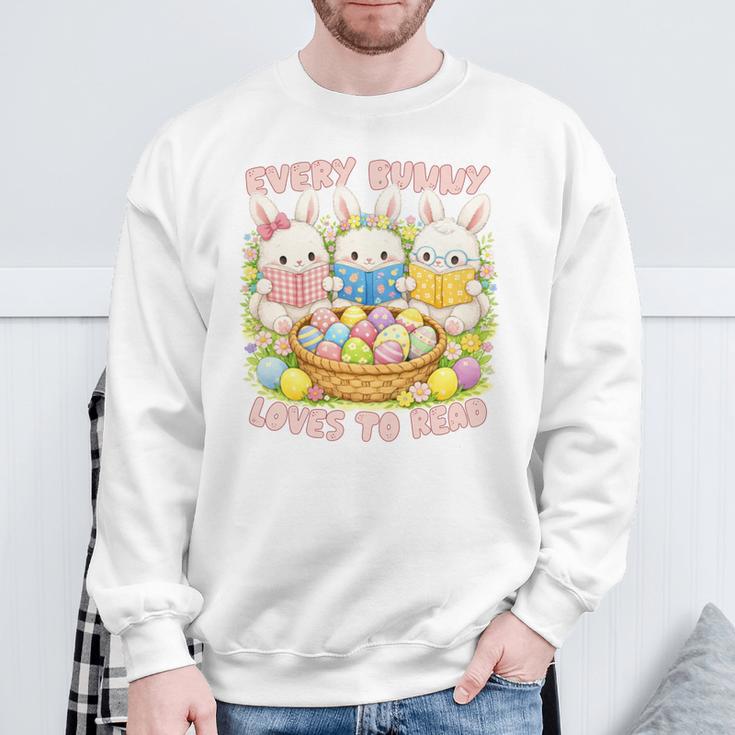 Book Reading Lover Easter Bookish Every Bunny Loves To Read Sweatshirt Gifts for Old Men