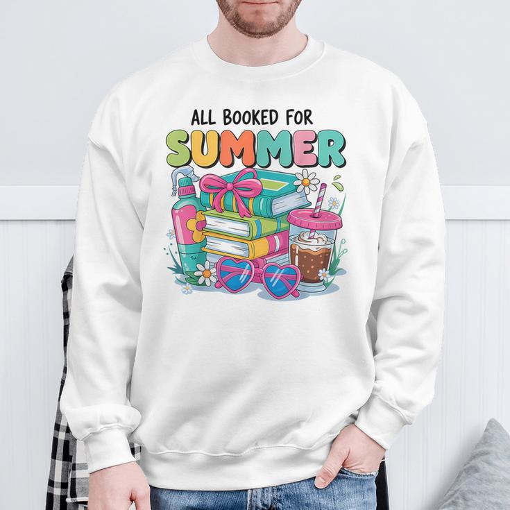 Booked For The Summer Women’s Book Lover Sweatshirt Gifts for Old Men