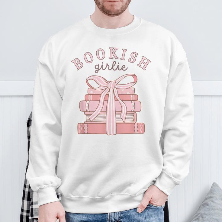 Bookish Girlie Coquette Bow Book Lover Pink Feminine Reader Sweatshirt Gifts for Old Men Bookish Girlie Coquette Bow Book Lover Pink Feminine Reader Sweatshirt Gifts for Old Men