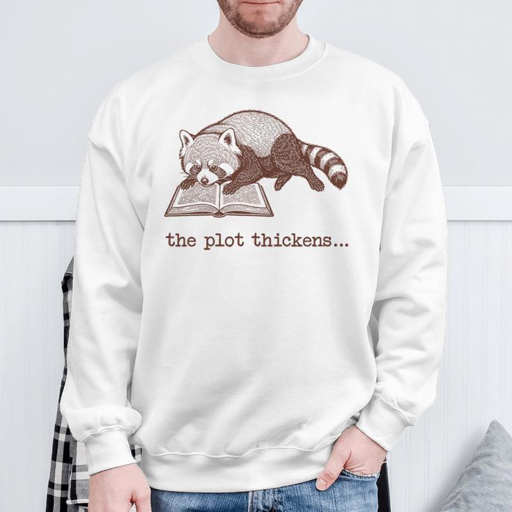 Bookish Red Panda Reading Fiction Book Vintage Bookworms Premium Tri-Blend Sweatshirt Gifts for Old Men
