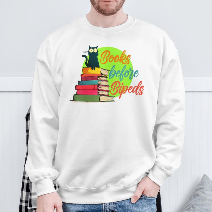 Books Before Bipeds Sweatshirt Gifts for Old Men