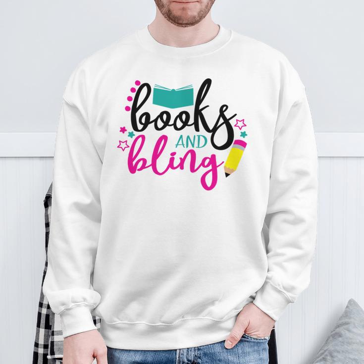 Books And Bling Sweatshirt Gifts for Old Men