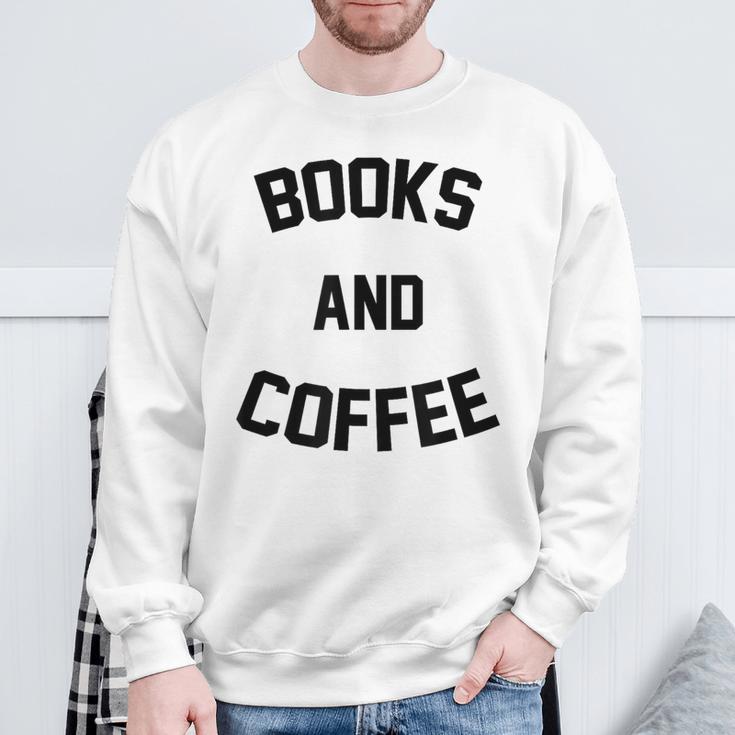 Books And Coffee Reading Lover Sweatshirt Gifts for Old Men