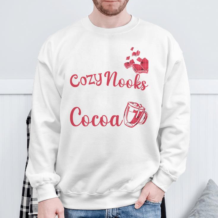 Books Cozy Nooks And Hot Cocoa Cute Fall Booklover Sweatshirt Gifts for Old Men