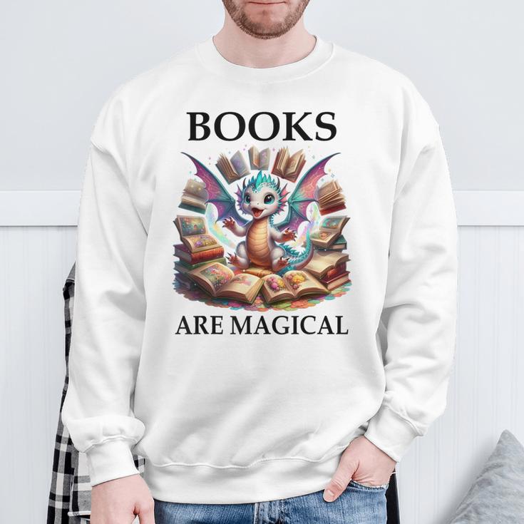 Books Are Magic Book Dragon ShirtReading Books Are Magical Sweatshirt Gifts for Old Men Books Are Magic Book Dragon ShirtReading Books Are Magical Sweatshirt Gifts for Old Men
