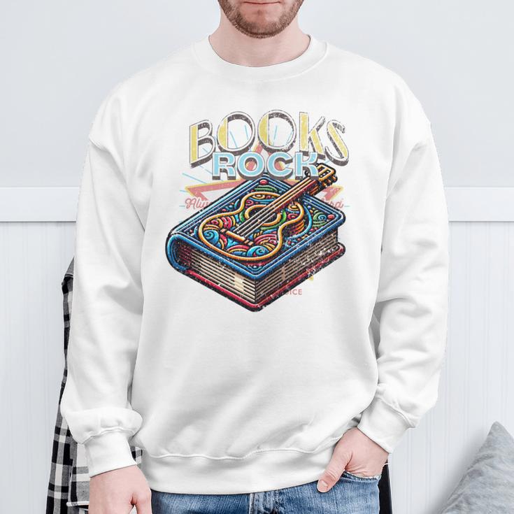 Books Rock Rock'n Roll Science Of Reading Teachers Guitar Sweatshirt Gifts for Old Men Books Rock Rock'n Roll Science Of Reading Teachers Guitar Sweatshirt Gifts for Old Men