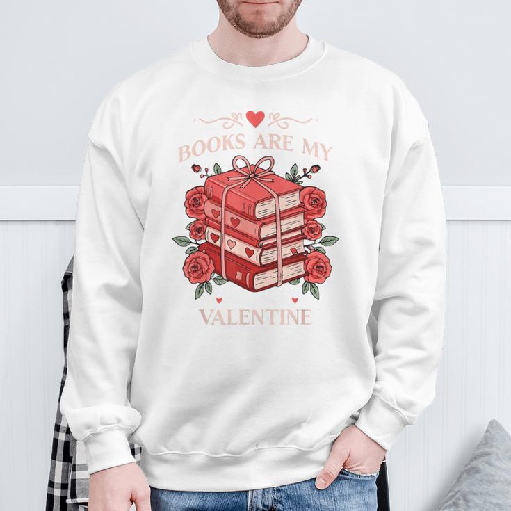 Books Are My Valentine Book Lover Heart Matching Party Sweatshirt Gifts for Old Men