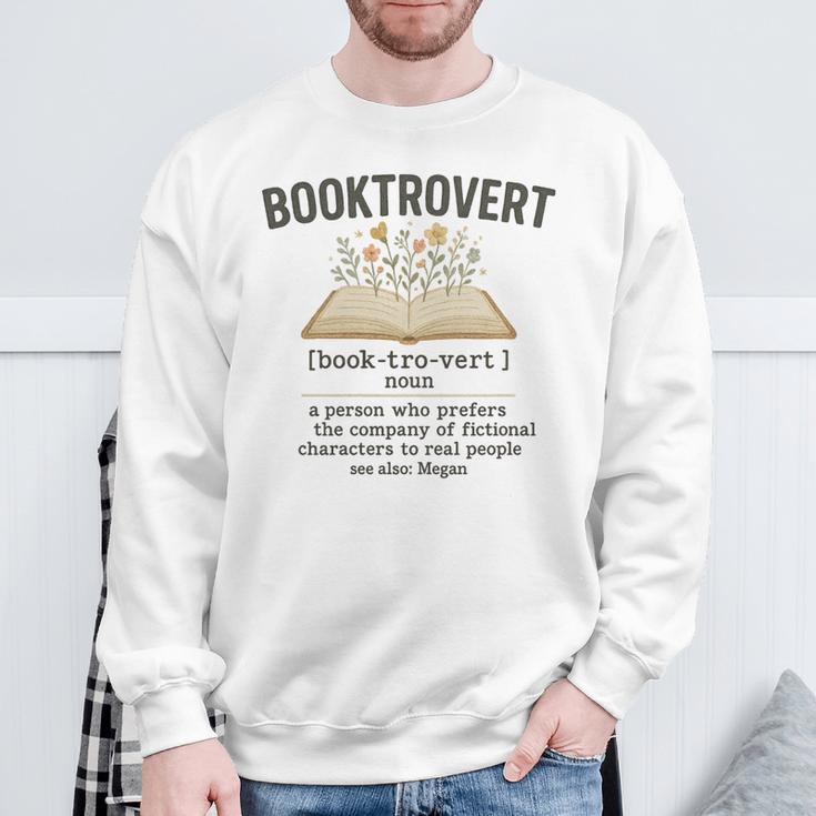 Booktrovert Definition Aesthetic Book Lovers Men Women Kids Sweatshirt Gifts for Old Men