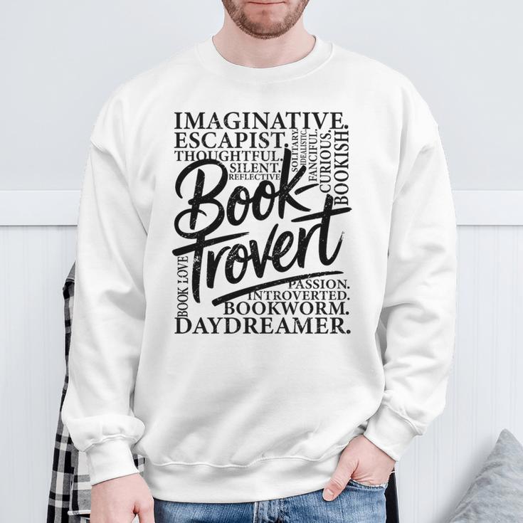 Booktrovert Reader Introvert Book Lover Premium Tri-Blend Sweatshirt Gifts for Old Men