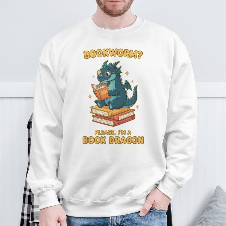 Bookworm Please I'm A Book Dragon Reading For Men Sweatshirt Gifts for Old Men Bookworm Please I'm A Book Dragon Reading For Men Sweatshirt Gifts for Old Men