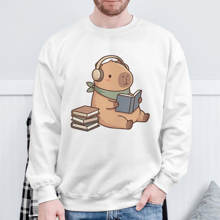 Capybara Reading a Book Cute Reading For Boys Girls Premium Tri-Blend Sweatshirt Gifts for Old Men Capybara Reading a Book Cute Reading For Boys Girls Premium Tri-Blend Sweatshirt Gifts for Old Men