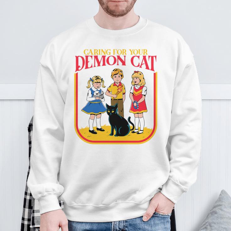 Caring For Your Evil Cat Retro Dark Humor Book Cover Premium Tri-Blend Sweatshirt Gifts for Old Men Caring For Your Evil Cat Retro Dark Humor Book Cover Premium Tri-Blend Sweatshirt Gifts for Old Men
