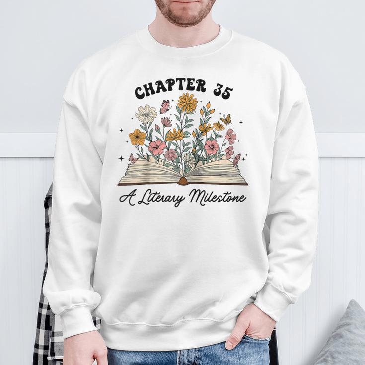 Chapter 35 A Literary Milestone 35th Birthday Book Lovers Raglan Baseball Tee Sweatshirt Gifts for Old Men