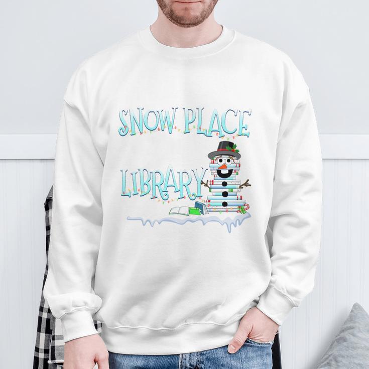 Christmas Reading Tee Snowman Librarian Book Lover Reader Sweatshirt Gifts for Old Men
