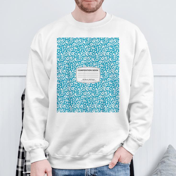 Classic Sky Blue Composition Book School Book Teachers Sweatshirt Gifts for Old Men
