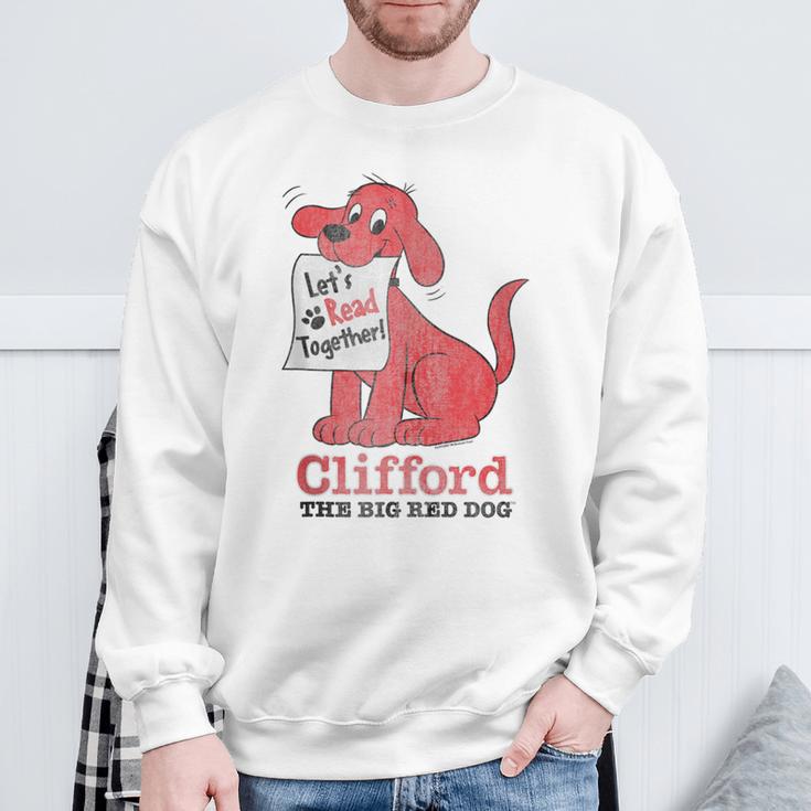 Clifford The Big Red Dog Let's Read Together Vintage Book Sweatshirt Gifts for Old Men