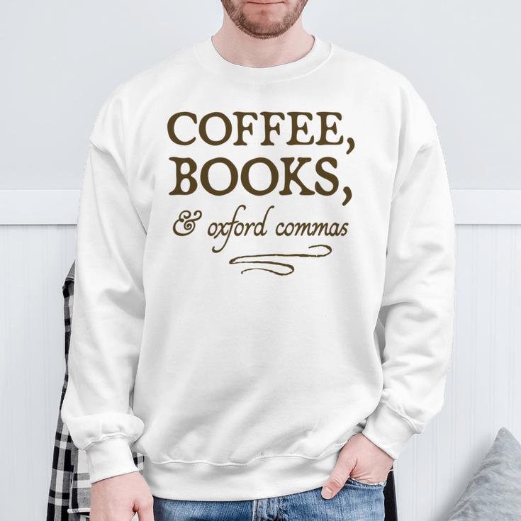 Coffee Books & Oxford Commas Funny Grammar Nerd Gift Sweatshirt Gifts for Old Men Coffee Books & Oxford Commas Funny Grammar Nerd Gift Sweatshirt Gifts for Old Men