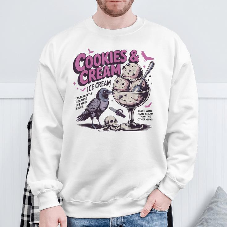 Cookie & Cream Ice Cream Butcher And Bird Book Lover Sweatshirt Gifts for Old Men