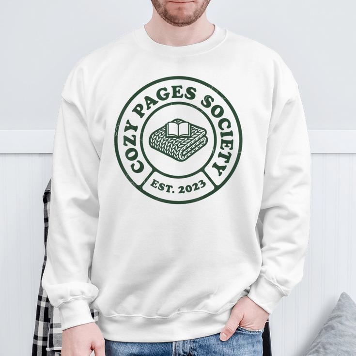 Cozy Pages Society Readers Book Lovers Bookish Sweatshirt Gifts for Old Men