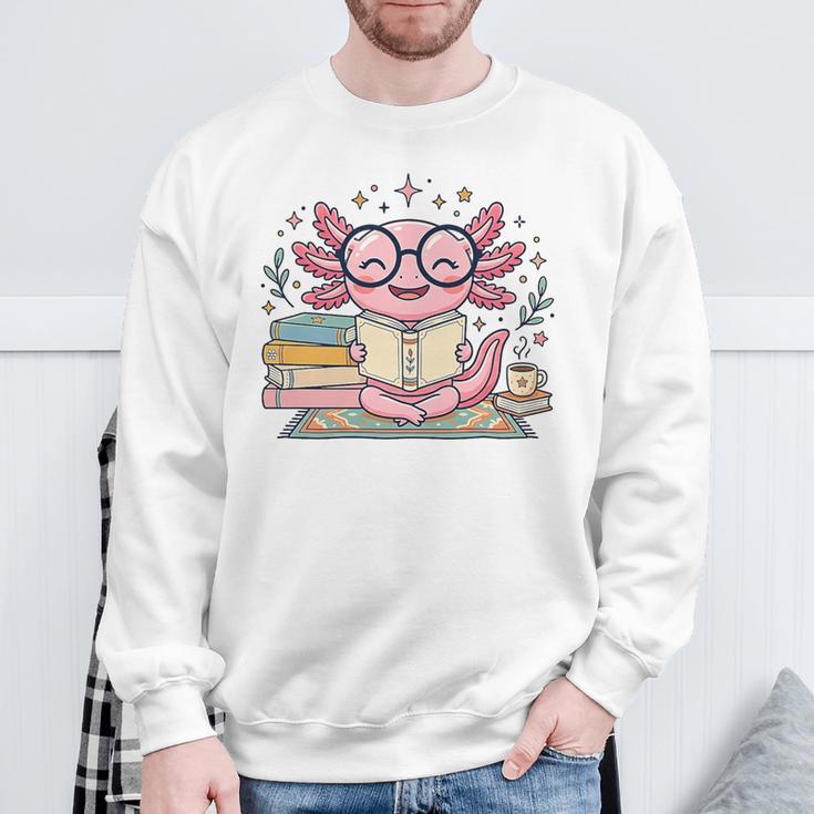 Cute Axolotl Reading Books Cozy Bookworm Fantasy Art Premium Tri-Blend Sweatshirt Gifts for Old Men Cute Axolotl Reading Books Cozy Bookworm Fantasy Art Premium Tri-Blend Sweatshirt Gifts for Old Men
