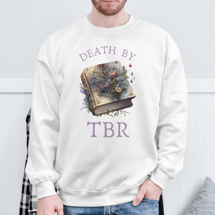 Death By TBR So Many Books Bookish Bookworm Sweatshirt Gifts for Old Men