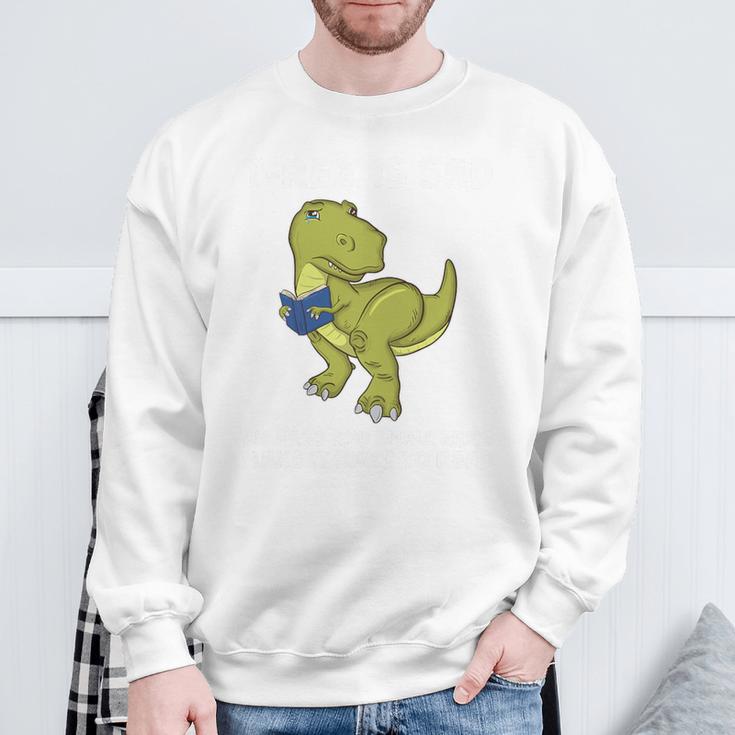 Dinosaur Book LoverRex Sad Arms Too Short To Reader Premium Tri-Blend Sweatshirt Gifts for Old Men