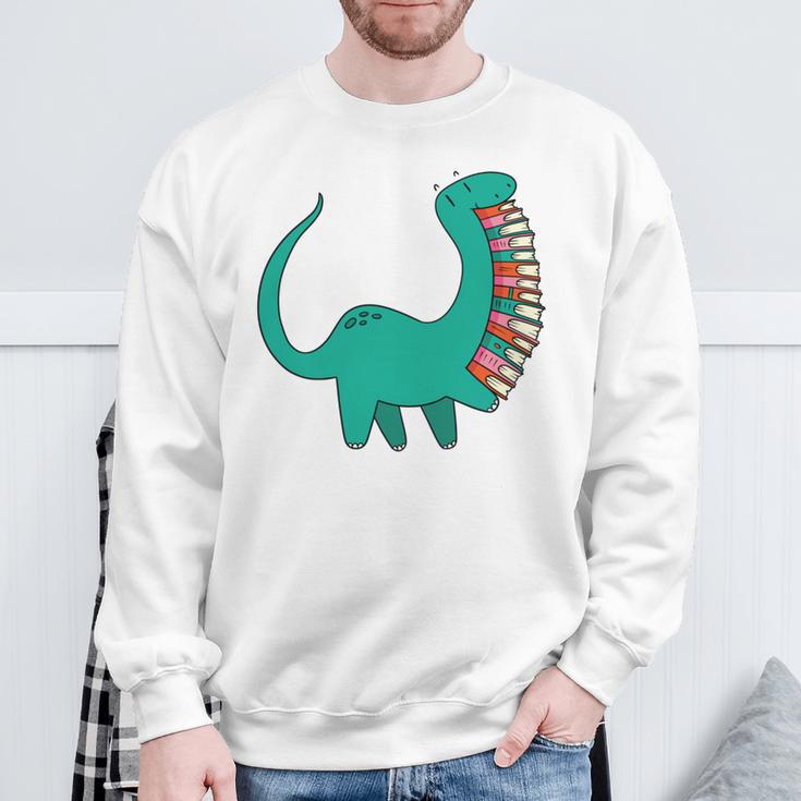 Dinosaur Carrying Book Reading Bookworm Librarian Sweatshirt Gifts for Old Men Dinosaur Carrying Book Reading Bookworm Librarian Sweatshirt Gifts for Old Men