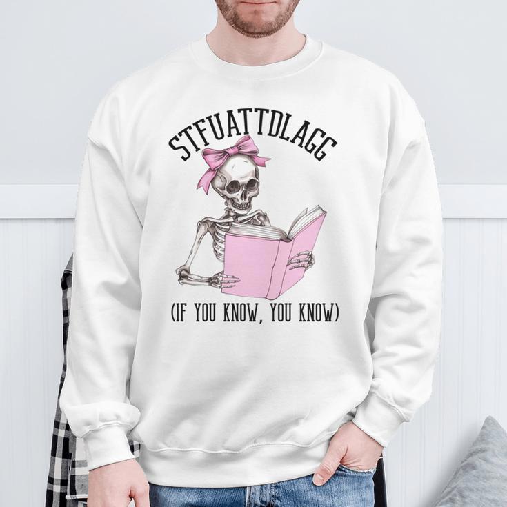 Dirty Romance Skeleton Reading Smut Smutty Book STFUATTDLAGG Comfort Colors Crop Top Sweatshirt Gifts for Old Men Dirty Romance Skeleton Reading Smut Smutty Book STFUATTDLAGG Comfort Colors Crop Top Sweatshirt Gifts for Old Men