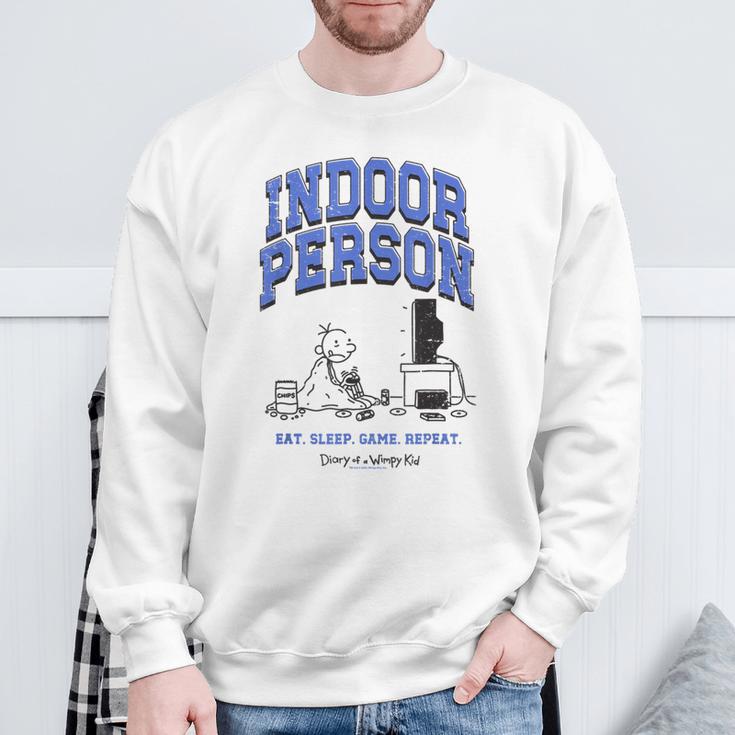 DOAWK Indoor Person Eat Sleep Game Repeat Book Series Sweatshirt Gifts for Old Men