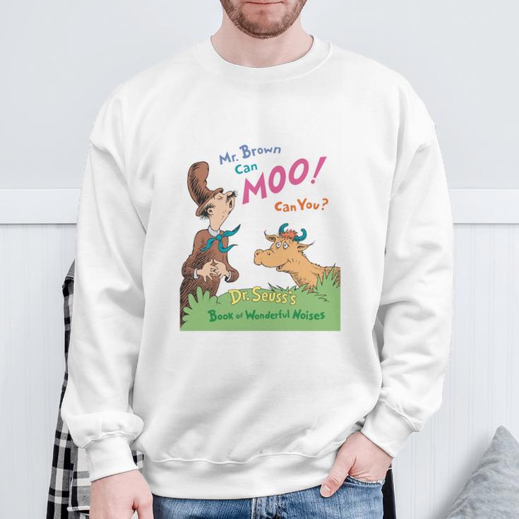 Dr Seuss Mr Brown Can Moo Book Cover Sweatshirt Gifts for Old Men